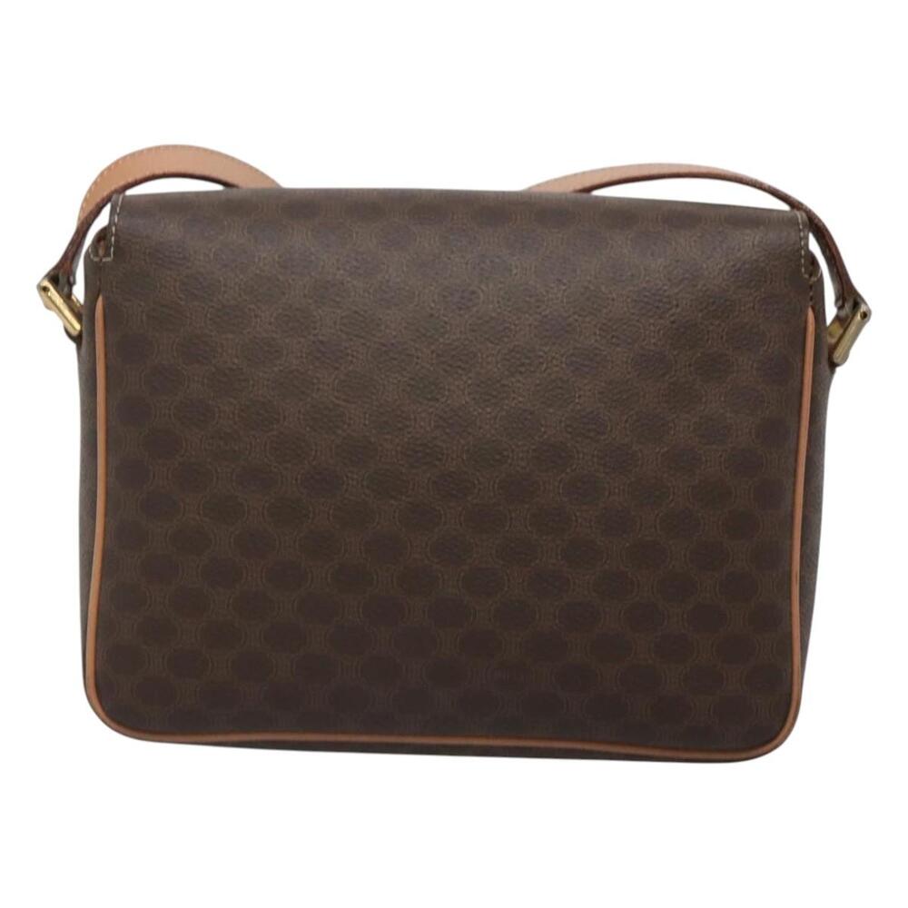 CELINE Macadam Canvas Shoulder Bag Pvc Leather Brown Gold - Picture 3 of 12